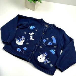 Sonoma Jean Co Snowman Cardigan Sweater